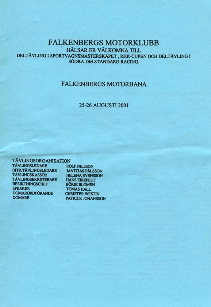 Sportvagnsmeeting Falkenberg 2001