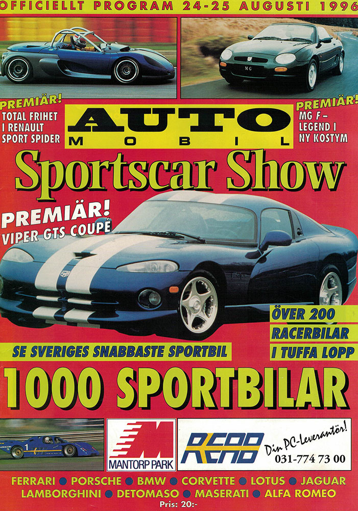 RHK & SPVM Mantorp 1996 Automobil Sportscar Show