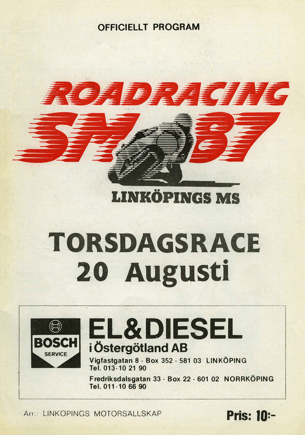 RR Torsdagsrace Sviestad 1987