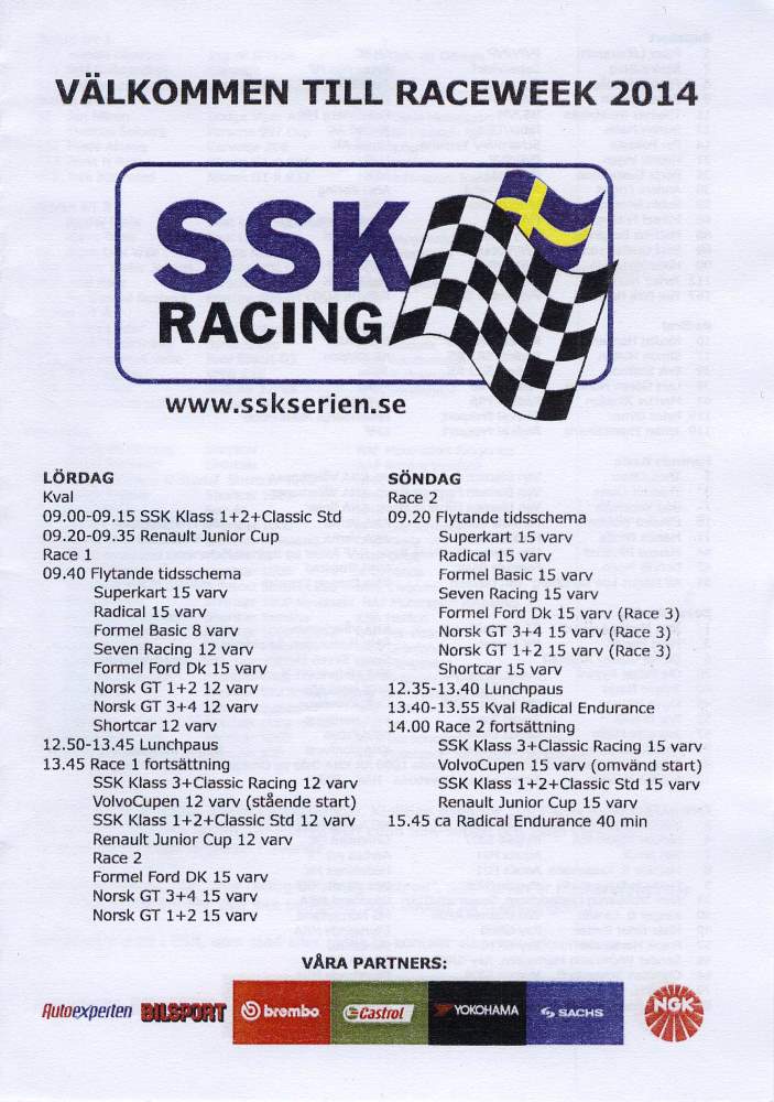 SSK Raceweek Kinnekulle 2014